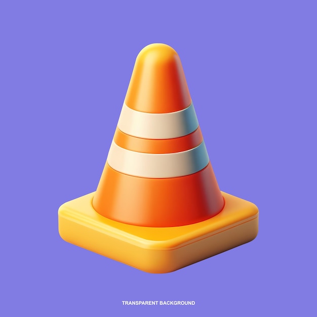 PSD 3d traffic cone icon