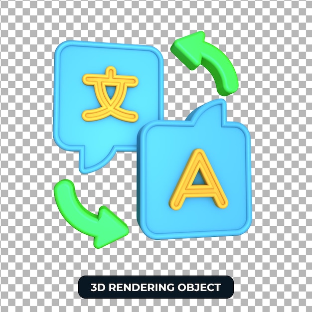 3d Translate object render isolated with transparent background