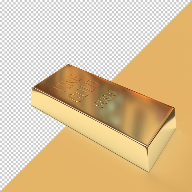 3d Transparent Gold bar Rendering, Realistic high-quality gold biscuits illustration.