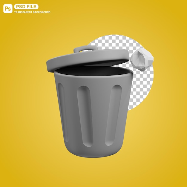 3D Trash Bin Illustration