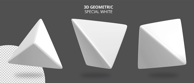 3d triangel realistic geometry with white special color