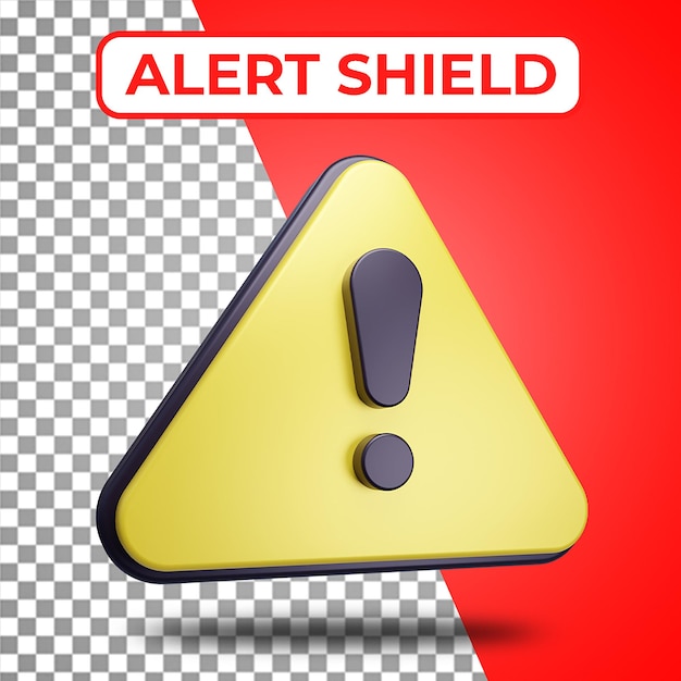 3D Triangle yellow alert or error icon