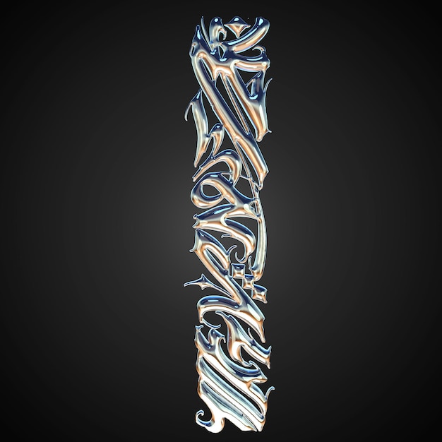 3d tribal with chrome and silver