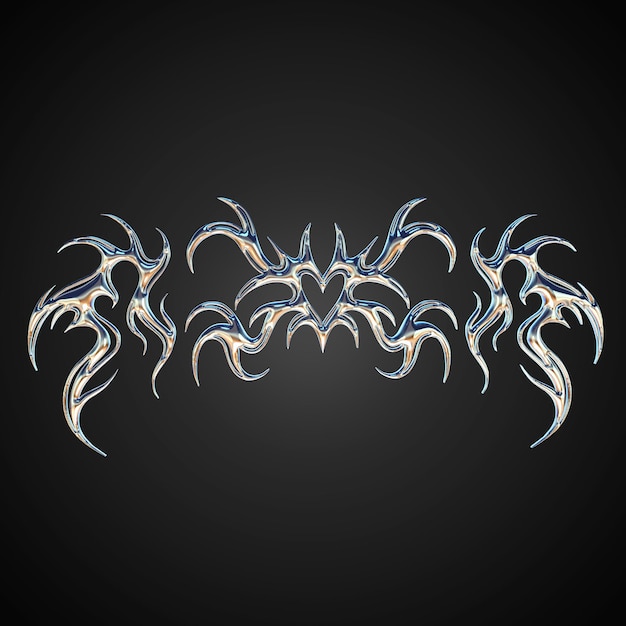 PSD 3d tribal with chrome and silver