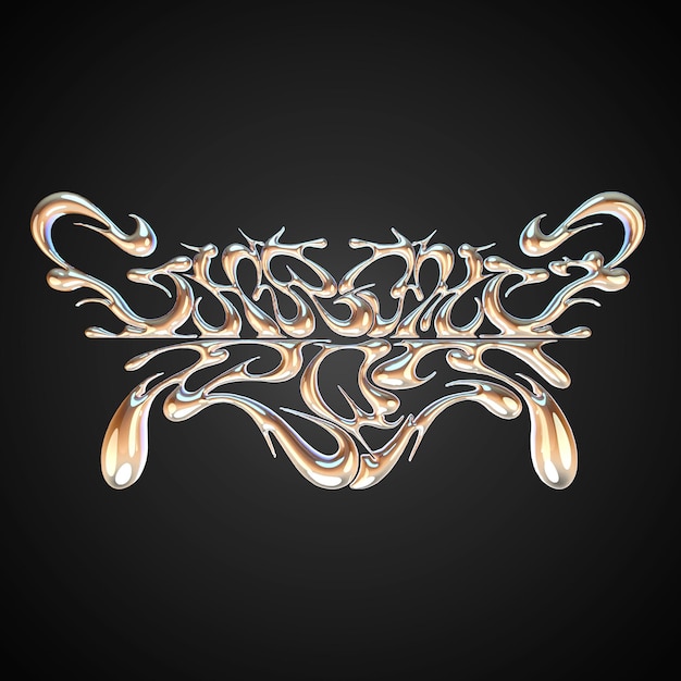 PSD 3d tribal with chrome and silver