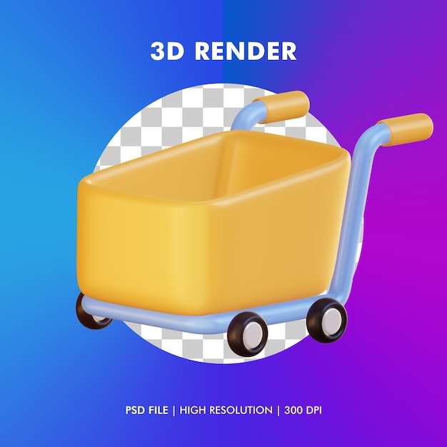 3d trolly illustration isolated