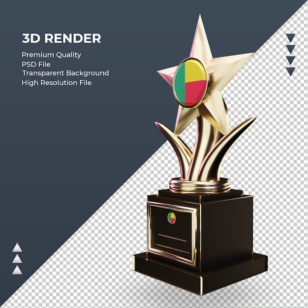 3d trophy Benin flag rendering right view