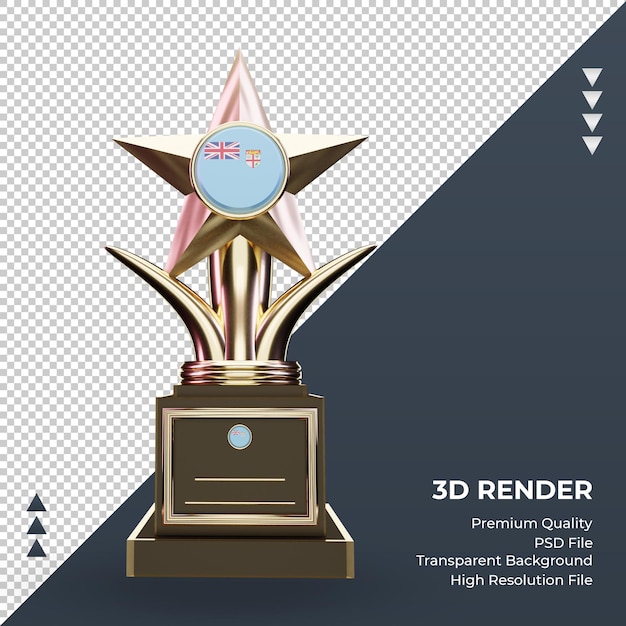 3d trophy Fiji flag rendering front view