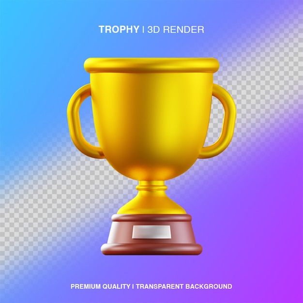 3D Trophy Illustration Isolated