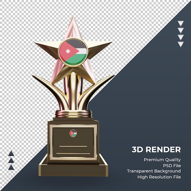 3d trophy Jordan flag rendering front view