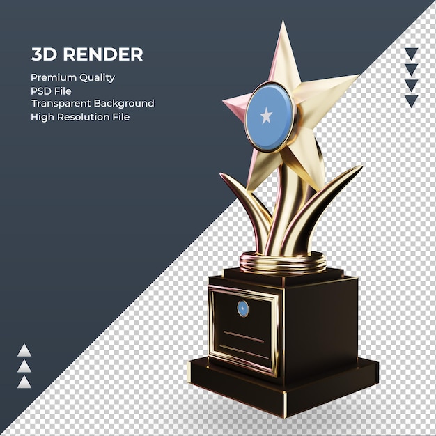 3d trophy Nigeria flag rendering right view