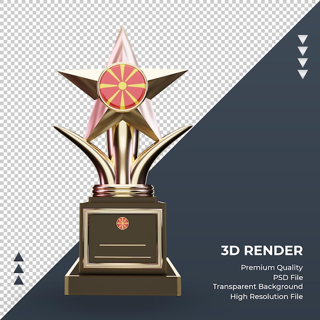 3d trophy North Macedonia flag rendering front view