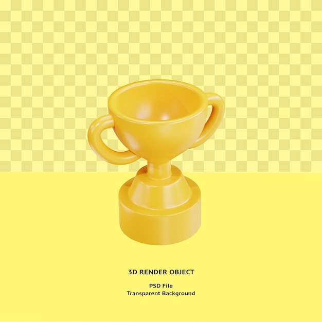 3d trophy object top view isolated rendered