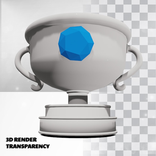 3D Trophy with Transparency Render Modeling Premium Psd