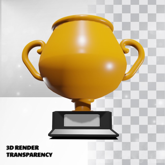 3D Trophy with Transparency Render Modeling Premium Psd