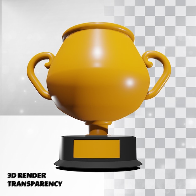 3D Trophy with Transparency Render Modeling Premium Psd