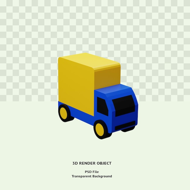 3d truck delivery icon illustration object rendered premium psd transparent bckground