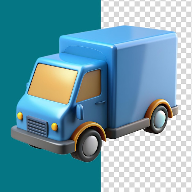 3d truck on a transparent background