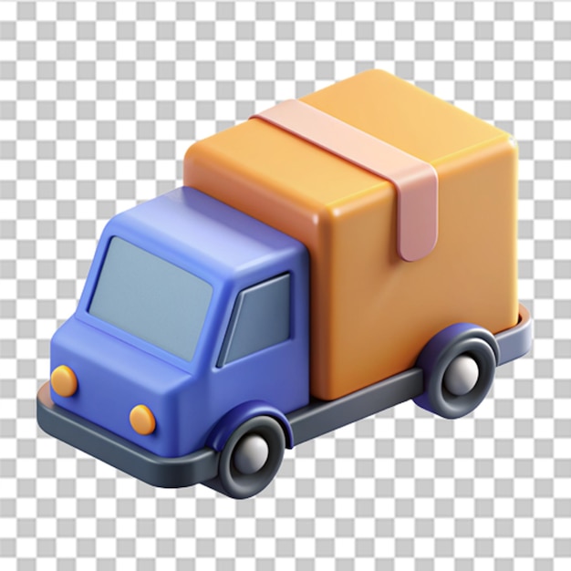 PSD 3d truck with delivery box express delivery shipping truck icon quick move fast delivery concept trendy and modern vector in 3d style