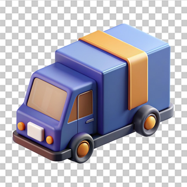 PSD 3d truck with delivery box express delivery shipping truck icon quick move fast delivery concept trendy and modern vector in 3d style