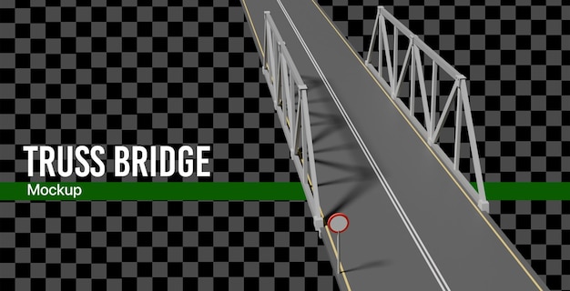 PSD 3d truss bridge mockup