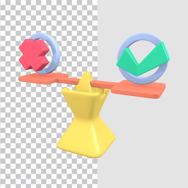 3d truth scale icon concept