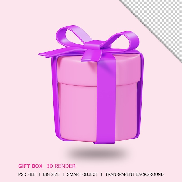 3d tube gift box icon design isolated