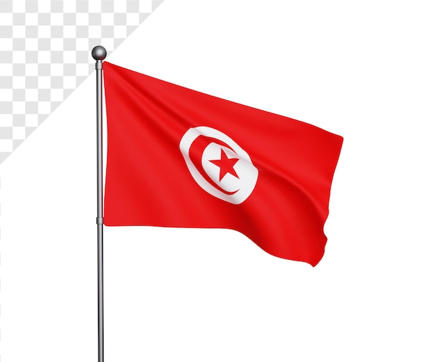 3d tunisia flag illustration