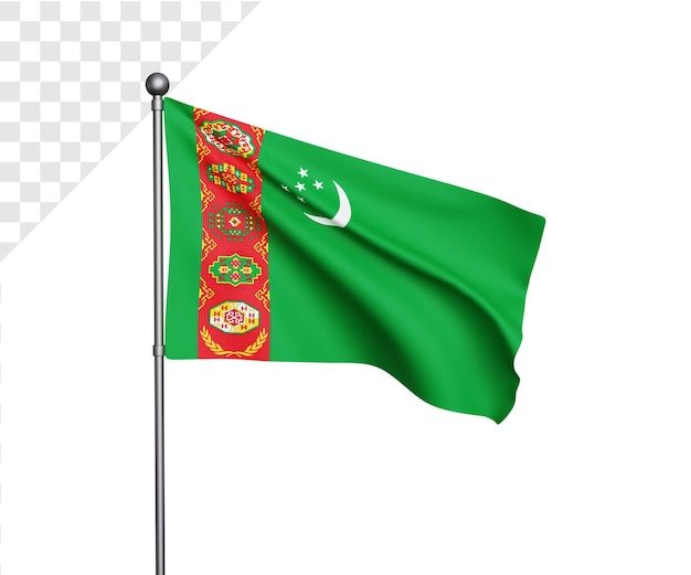 3d turkmenistan flag illustration