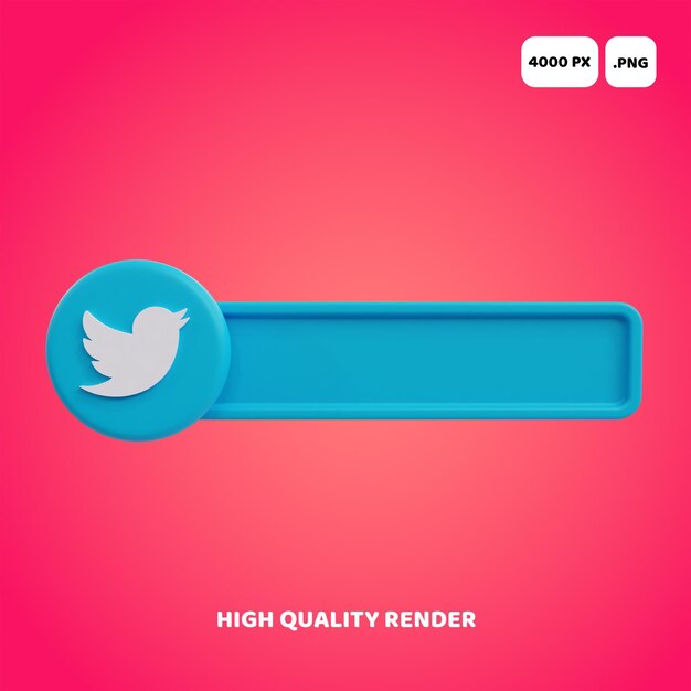 3D twitter social media banners