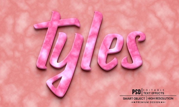 3d Tyles editable text effect layer style mockup template