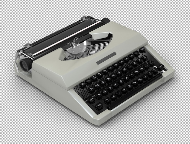 3D typewriter isolated.