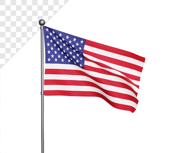 3d united states of america flag illustration