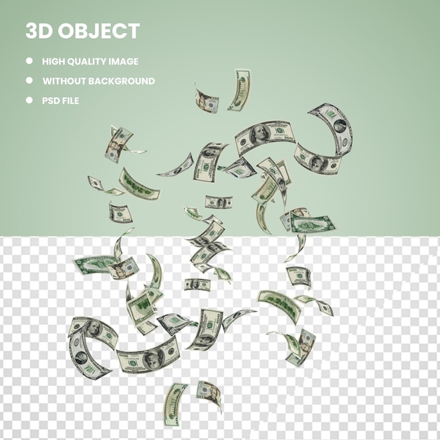 PSD 3d us dollars falling on