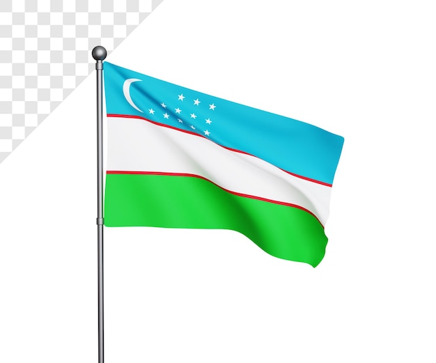 3d uzbekistan flag illustration