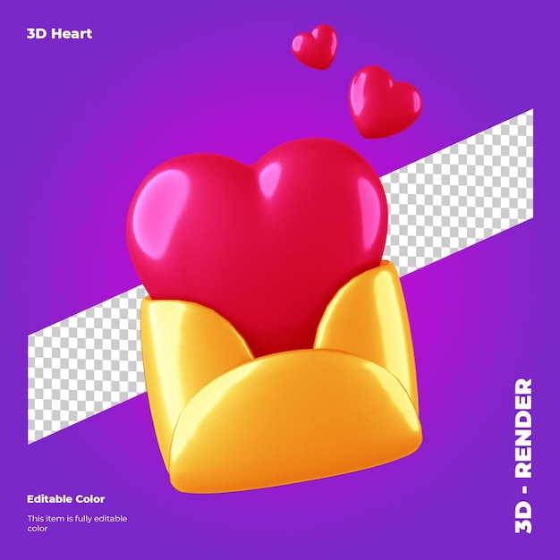 3d valentine Heart in envelope