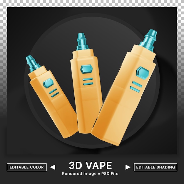 PSD 3d vape icon display slim shape editable color