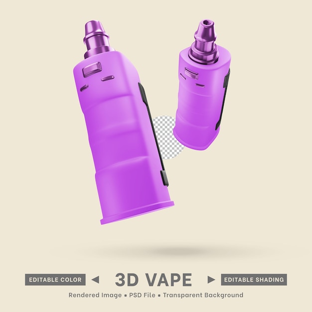 3d vape icon floating curved series editable color