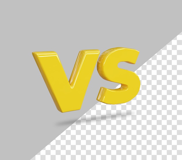 3d Versus vs  rendering icon text effect