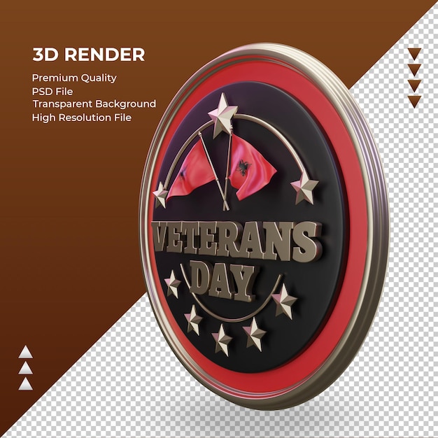 3d Veterans day Albania rendering right view