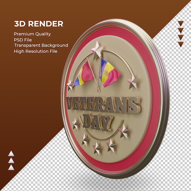 3d Veterans day Andorra rendering right view