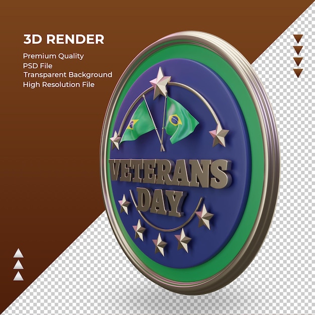 3d Veterans day Brazil rendering right view