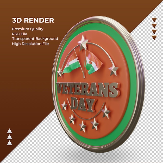 PSD 3d veterans day niger rendering right view