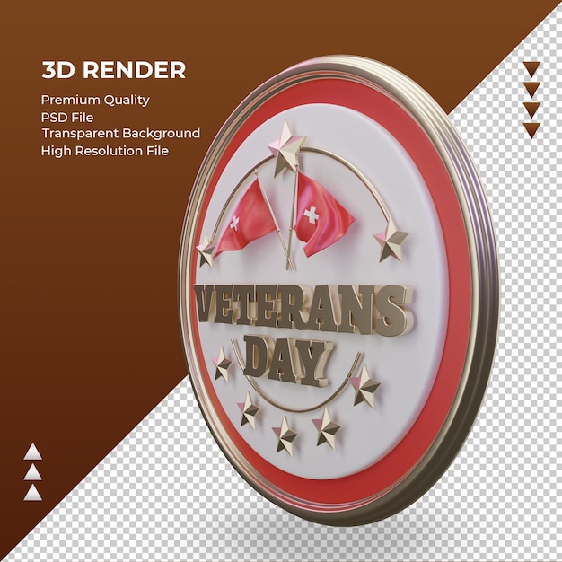 3d Veterans day Switzerland rendering right view