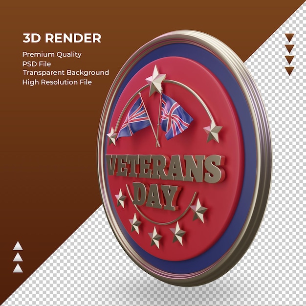 3d Veterans day United Kingdom rendering right view