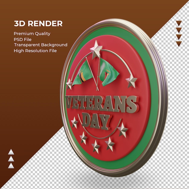 3d Veterans day Zambia rendering right view