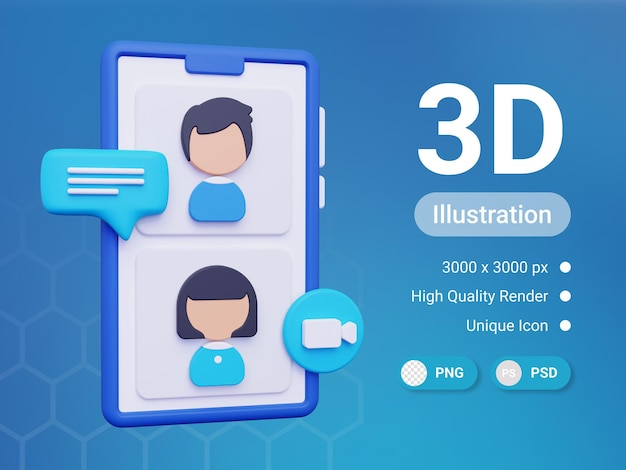 PSD 3d video call using mobile