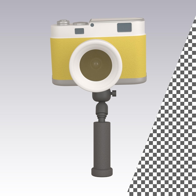 3D Vintage camera travel concept 3d rendering