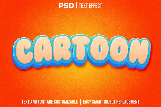 3D vintage colorful cartoon editable text style effect