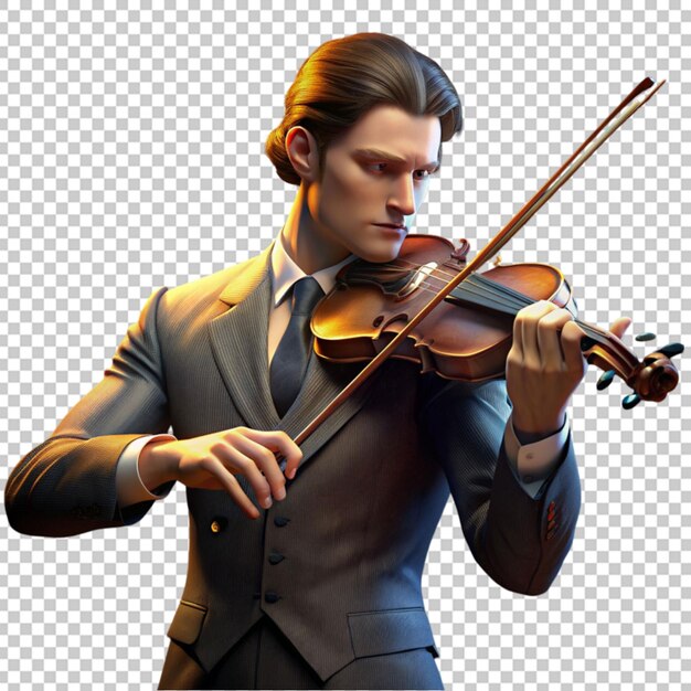 PSD 3d violinist playing a solo